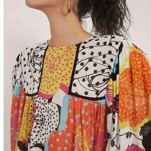 Bl-nk Miranda Peasant Puff-sleeve blouse, Anthropologie, size XL